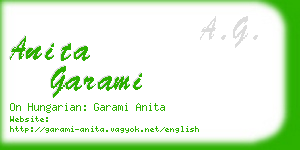 anita garami business card